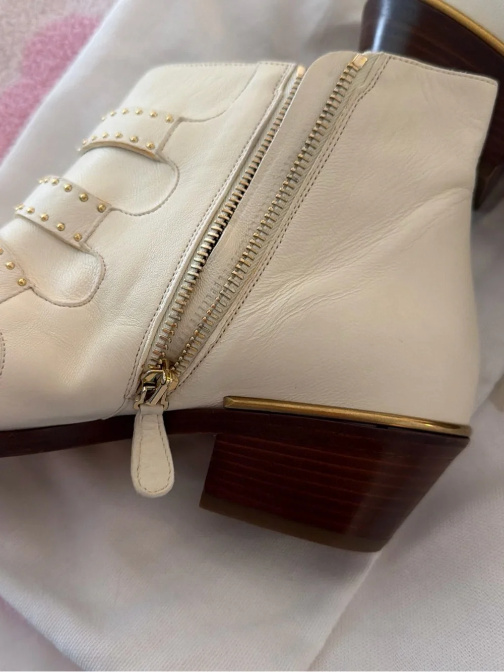 Chloe leather studded ankle boots